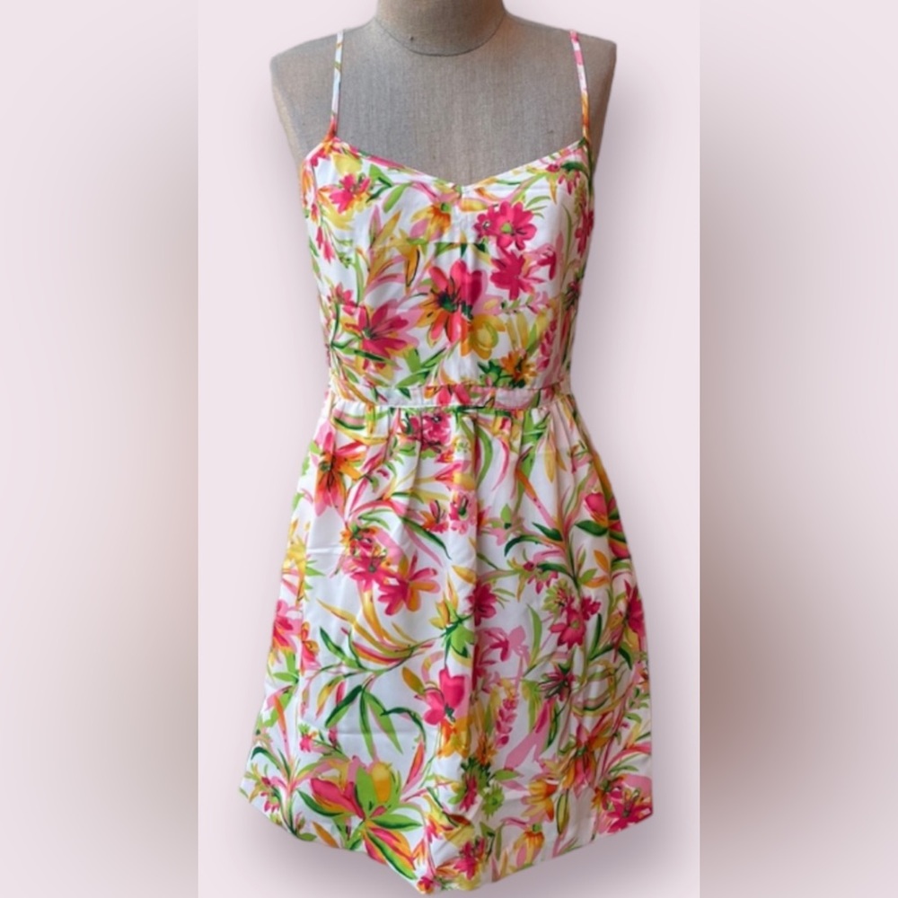 J.Crew beautiful seaside cami floral dress w/ great usable pockets
